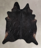 Solid Black Cowhide Rug #A25354