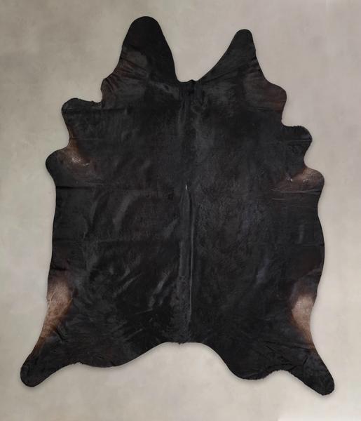 Solid Black Cowhide Rug #A25354