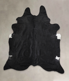 Solid Black Cowhide Rug #A25355
