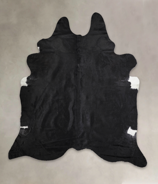 Solid Black Cowhide Rug #A25355