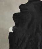 Solid Black Cowhide Rug #A25355