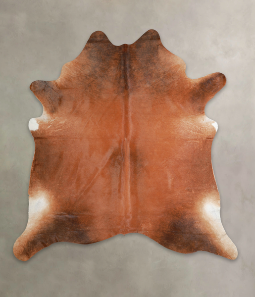 Solid Brown Cowhide Rug #A25359