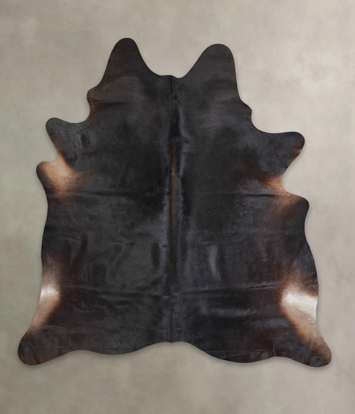 Solid Black Cowhide Rug #A25362