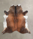 Brown with Red Cowhide Rug #A25366