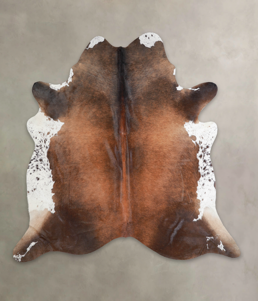 Brown with Red Cowhide Rug #A25366