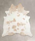 Beige and White Cowhide Rug #A25388
