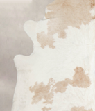 Beige and White Cowhide Rug #A25388