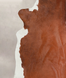 Brown and White Regular Cowhide Rug #A25421
