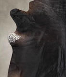 Solid Black Cowhide Rug #A25440