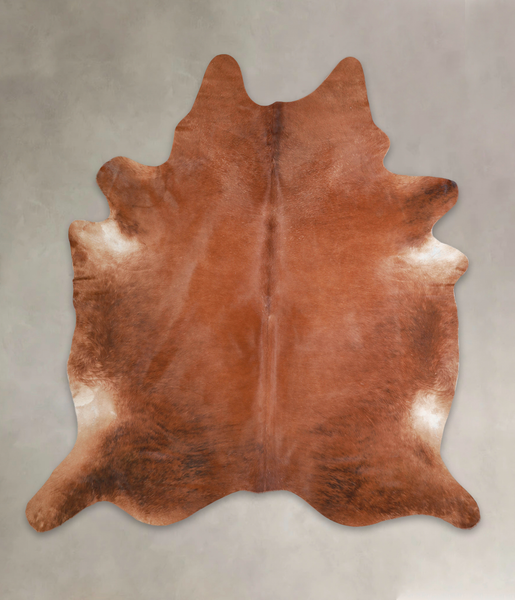 Solid Brown Cowhide Rug #A25446