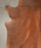 Solid Brown Cowhide Rug #A25474