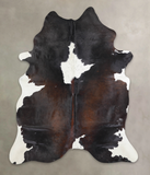Chocolate and White Cowhide Rug #A25492