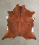 Solid Brown Cowhide Rug #A25511