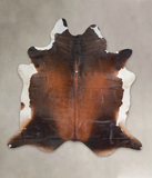Brown with Red Cowhide Rug #A25574