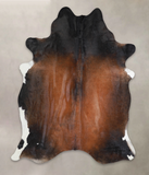 Brown with Red Cowhide Rug #A25601