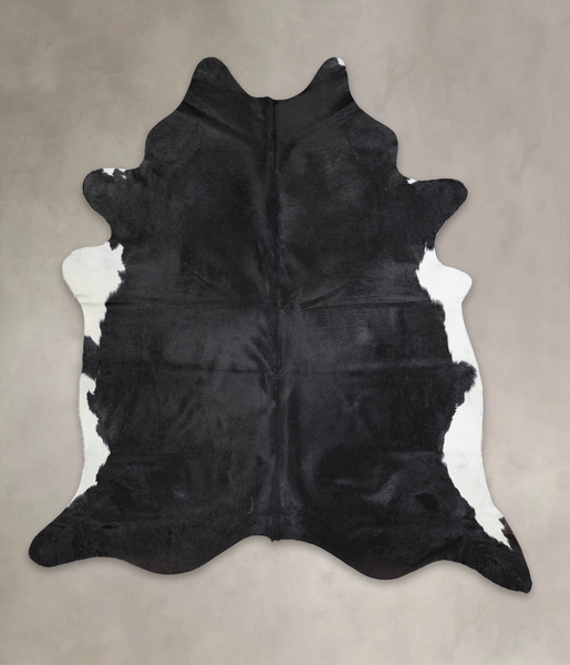 Solid Black Cowhide Rug #A25648