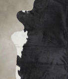 Solid Black Cowhide Rug #A25648