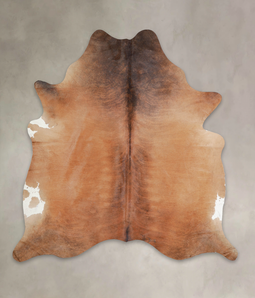 Solid Brown Cowhide Rug #A25658