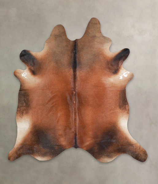 Brown with Red Cowhide Rug #A25668