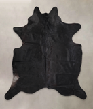Solid Black Cowhide Rug #A25669