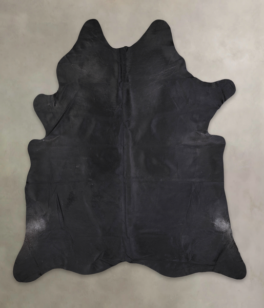 Solid Black Cowhide Rug #A25671