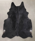 Solid Black Cowhide Rug #A25672