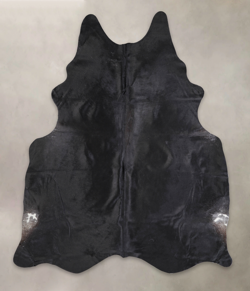Solid Black Cowhide Rug #A25672