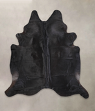 Solid Black Cowhide Rug #A25673