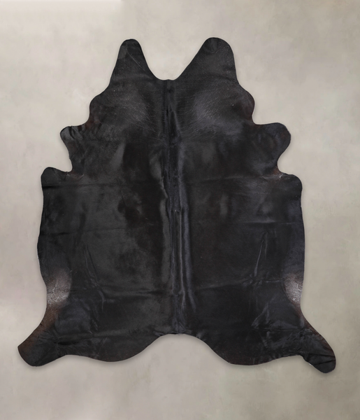 Solid Black Cowhide Rug #A25673
