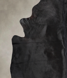 Solid Black Cowhide Rug #A25673