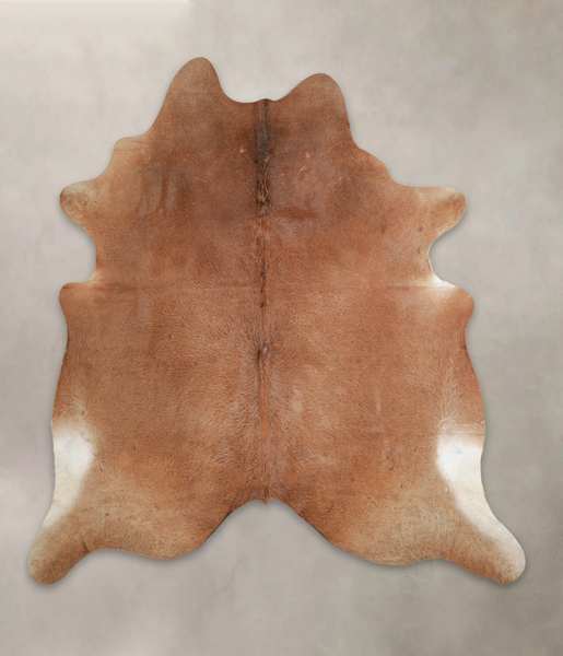 Solid Brown Cowhide Rug #A25693