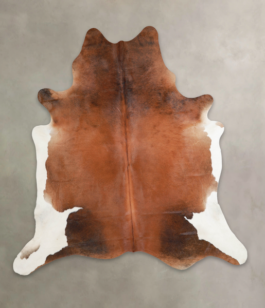 Brown and White Regular Cowhide Rug #A25721