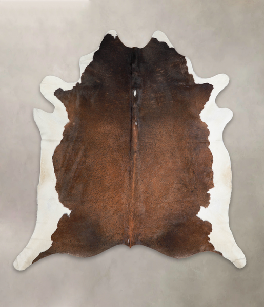 Chocolate and White Cowhide Rug #A25733
