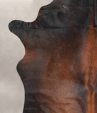Brown with Red Cowhide Rug #A25736