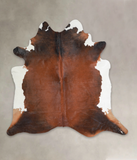 Brown with Red Cowhide Rug #A25742