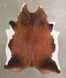 Brown with Red Cowhide Rug #A25757