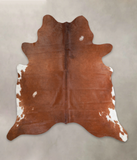 Brown and White Regular Cowhide Rug #A25781