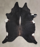 Solid Black Cowhide Rug #A25814