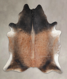 Brown with Red Cowhide Rug #A25838
