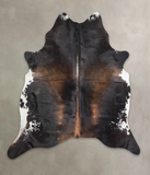 Chocolate and White Cowhide Rug #A25854