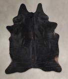 Solid Black Cowhide Rug #A25872