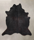 Solid Black Cowhide Rug #A25876