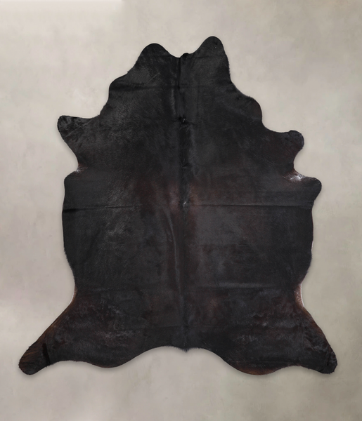 Solid Black Cowhide Rug #A25876