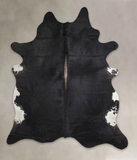 Solid Black Cowhide Rug #A25877