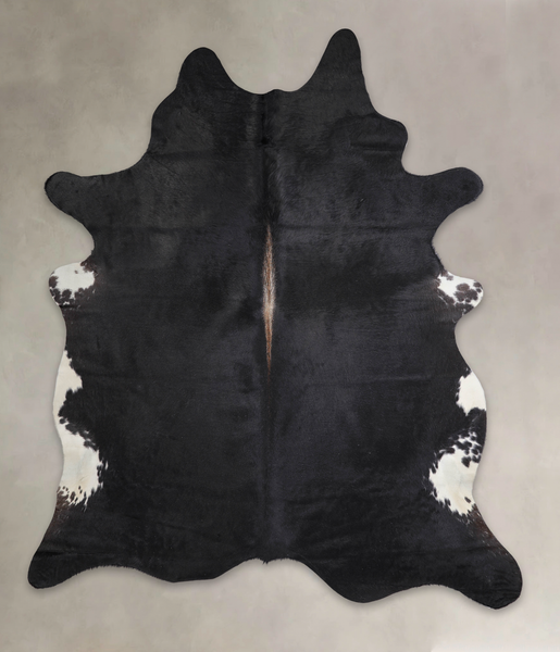 Solid Black Cowhide Rug #A25877