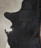 Solid Black Cowhide Rug #A25877