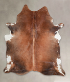 Brown with Red Cowhide Rug #A25897