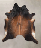 Brown with Red Cowhide Rug #A25921