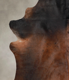 Brown with Red Cowhide Rug #A25947