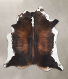 Chocolate and White Cowhide Rug #A25986